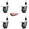 Service Caster 3.5'' Thermoplastic Rubber Swivel 1-3/8'' Expanding Stem Caster Set Total Lock Brake, 4PK SCC-EXTTL20S3514-TPRB-138-4 - alternate 2